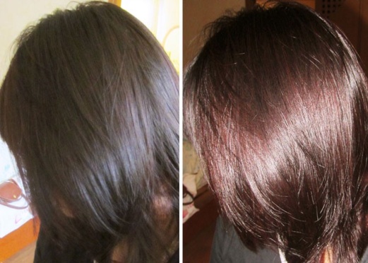Окрашивание волос до и после краской САНОТИНТ